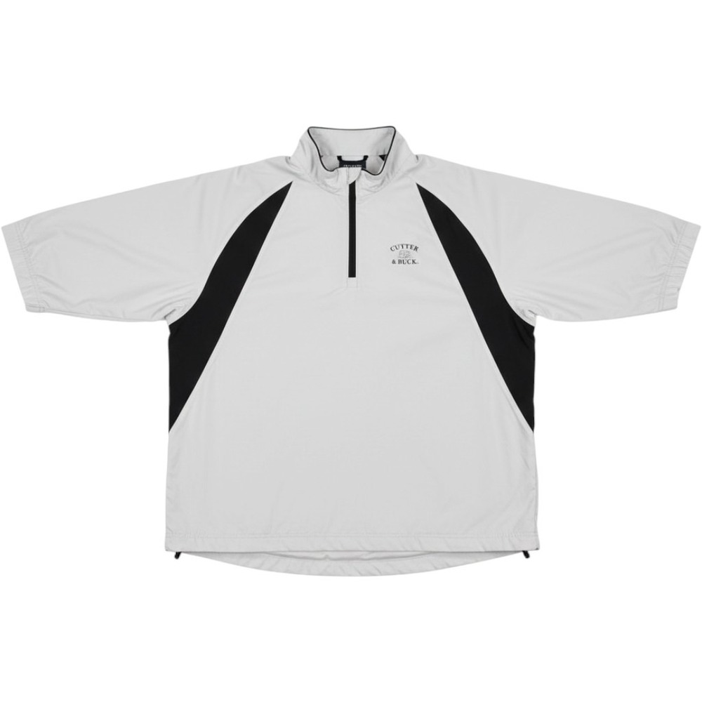 Cutter & Buck Mens Golf Windbreaker Half Zip Short Sleeve White Black XL